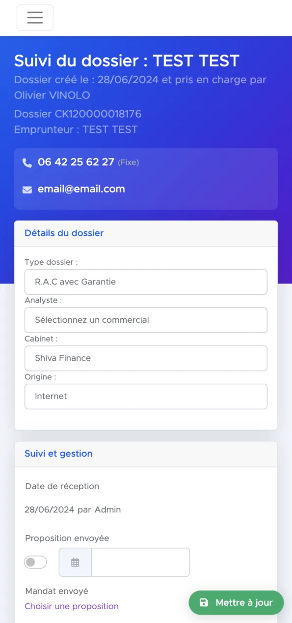 Refonte du CRM Shiva Finance