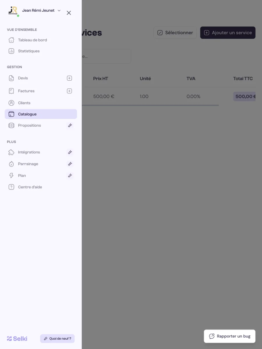SaaS Selki, logiciel de facturation