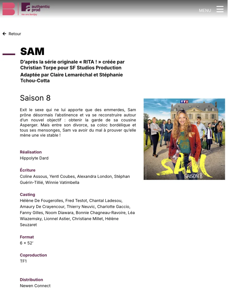 Site web Authentic Prod (Groupe TF1)