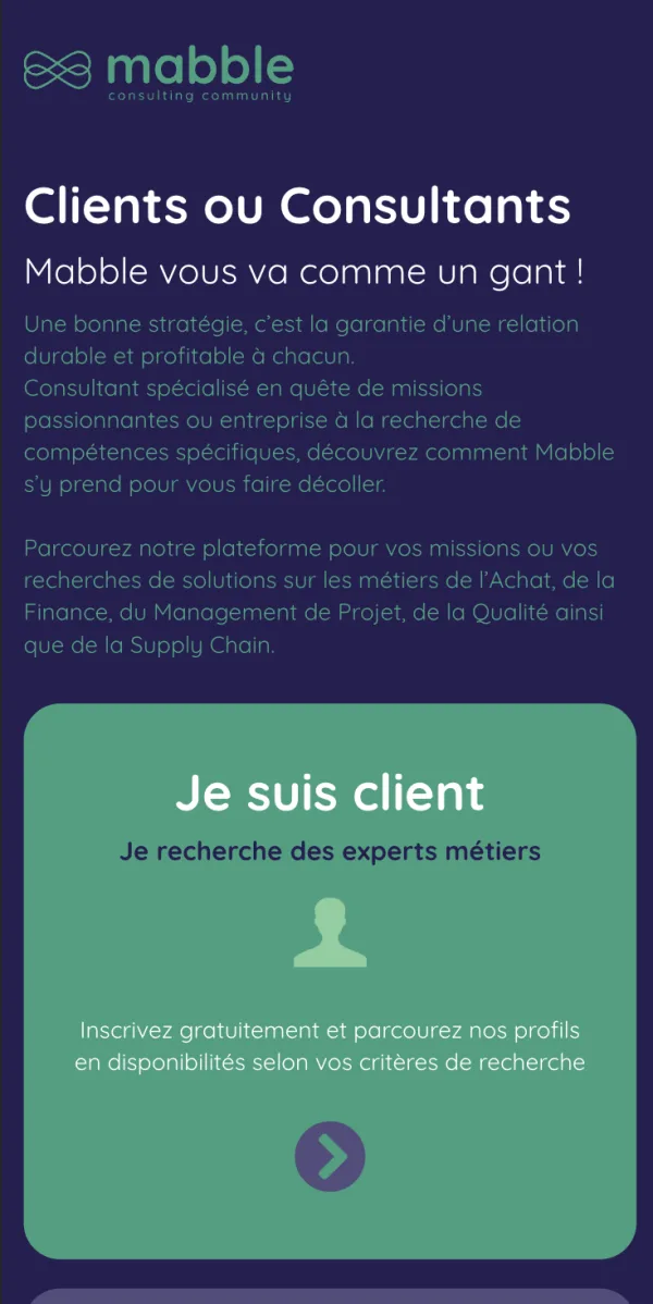 Site vitrine et plateforme Mabble